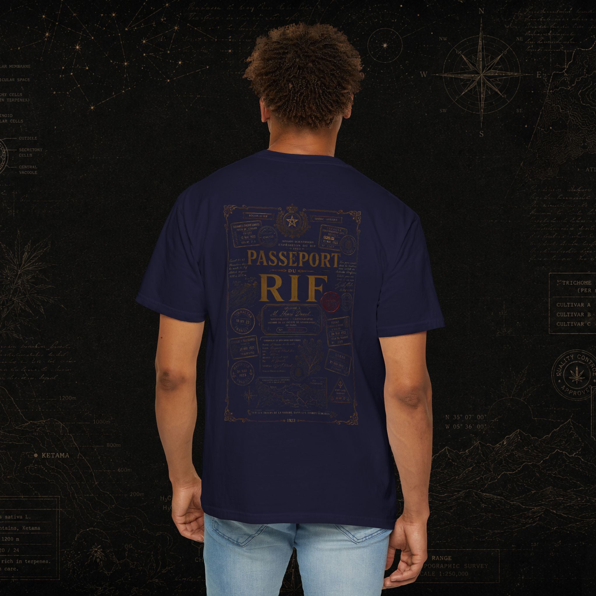 Passport RIF Graphic T-Shirt — Vintage Travel Pocket Print