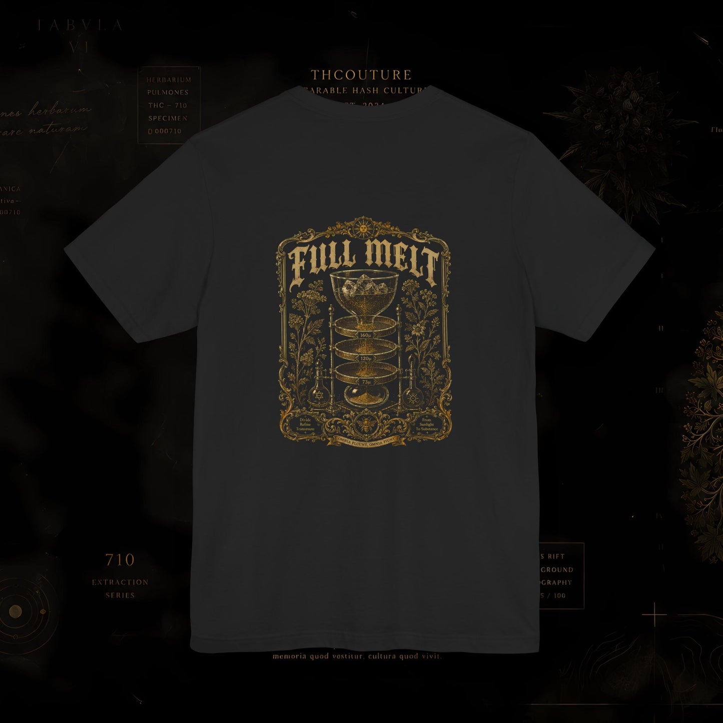 T-shirt THCOUTURE Full Melt Vintage — imprimé doré vintage, streetwear premium