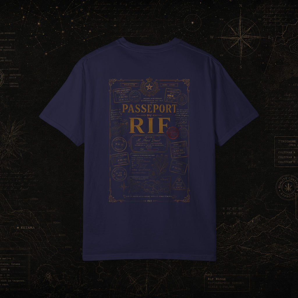 Passport RIF Graphic T-Shirt — Vintage Travel Pocket Print