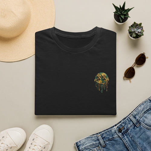Mini Camo Drip T-Shirt — Small Chest Camouflage Graphic Tee