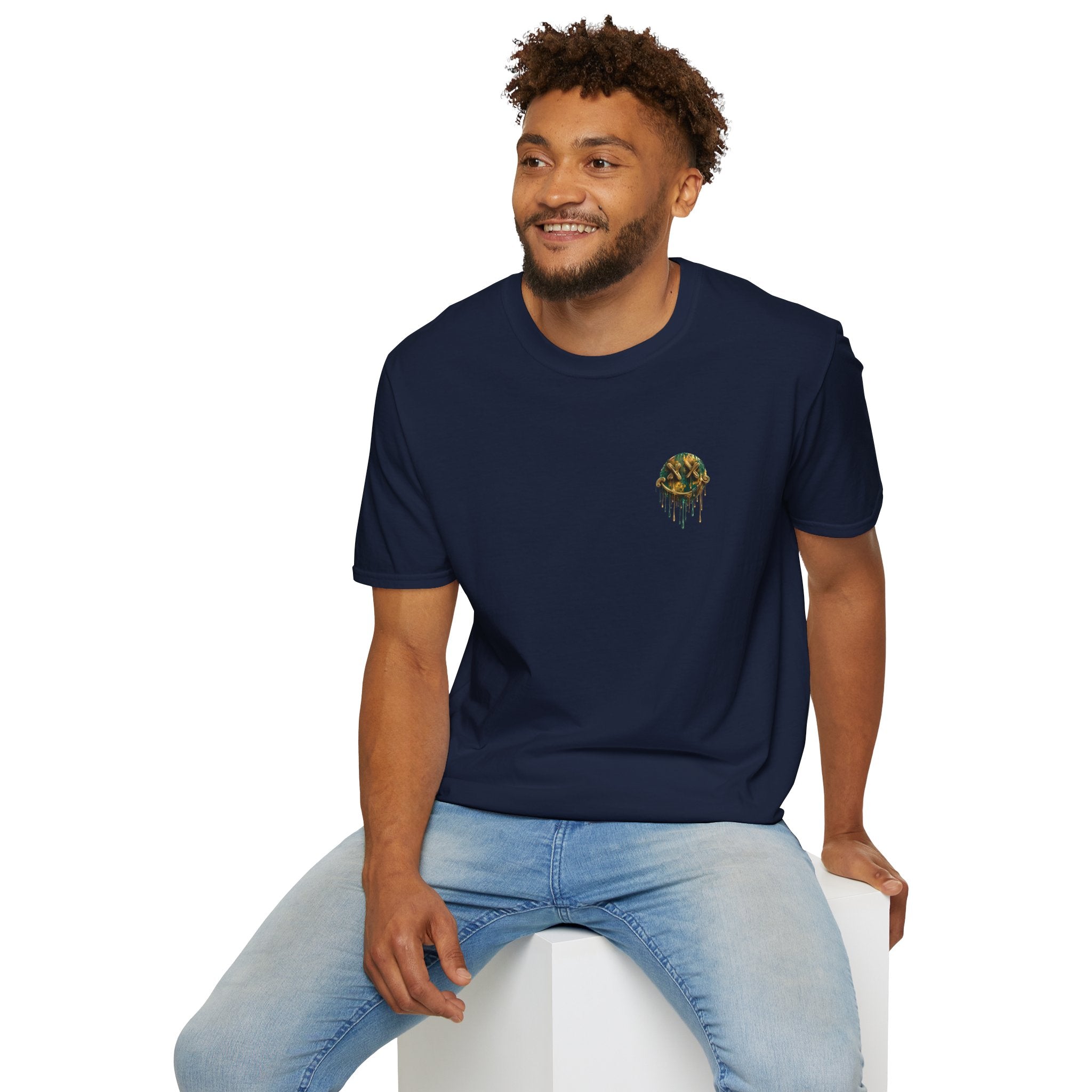 Mini Camo Drip T-Shirt — Small Chest Camouflage Graphic Tee