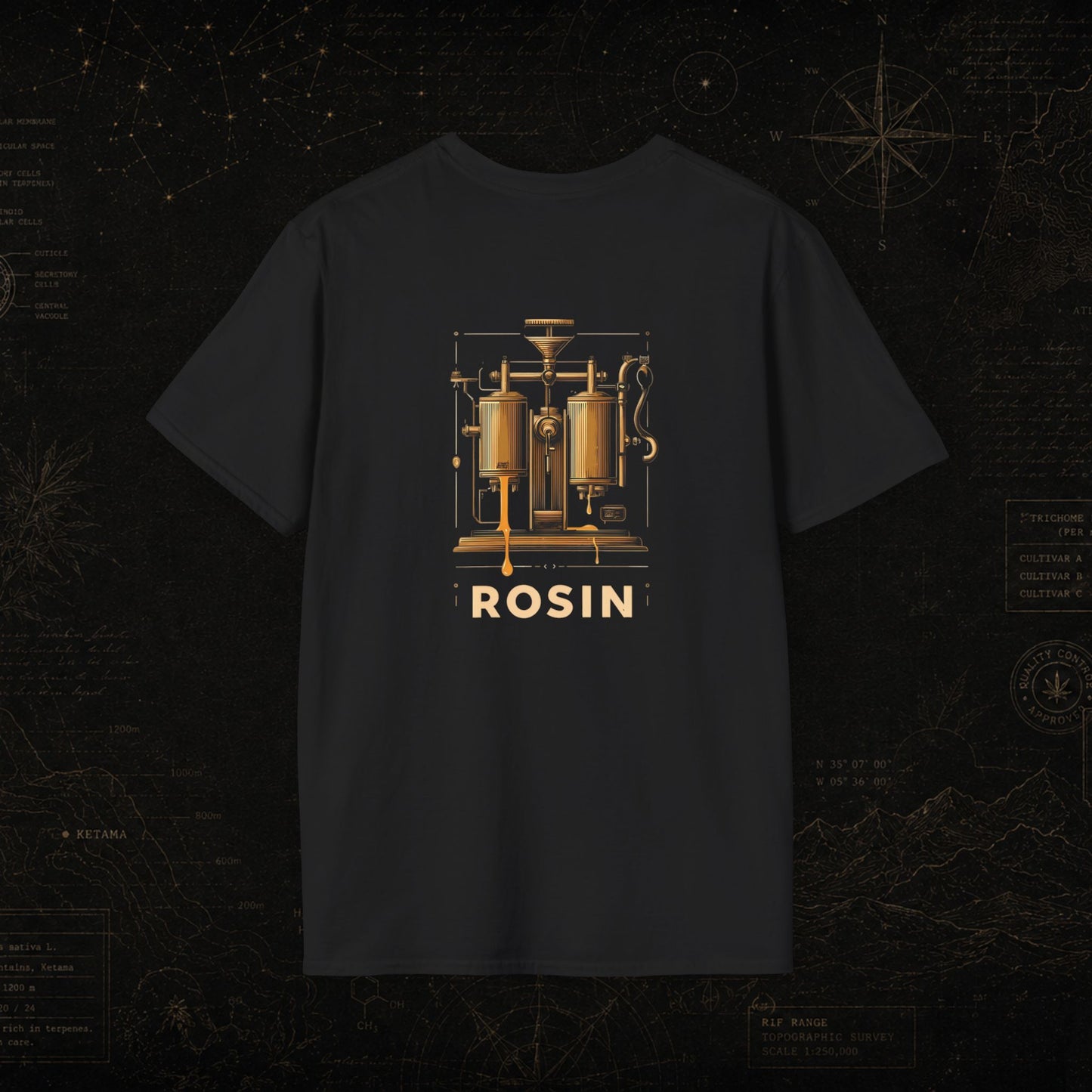 T-shirt THCOUTURE Camo Drip — imprimé camouflage poitrine, coton premium unisexe