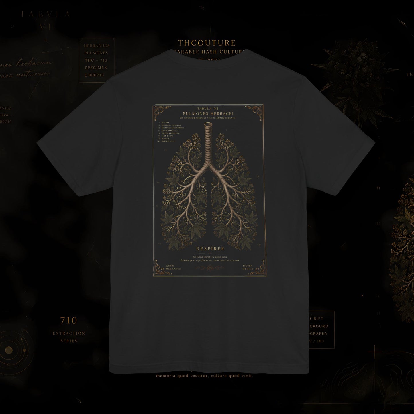 T-shirt THCOUTURE Poumons Botaniques — imprimé poumons botaniques vintage au dos