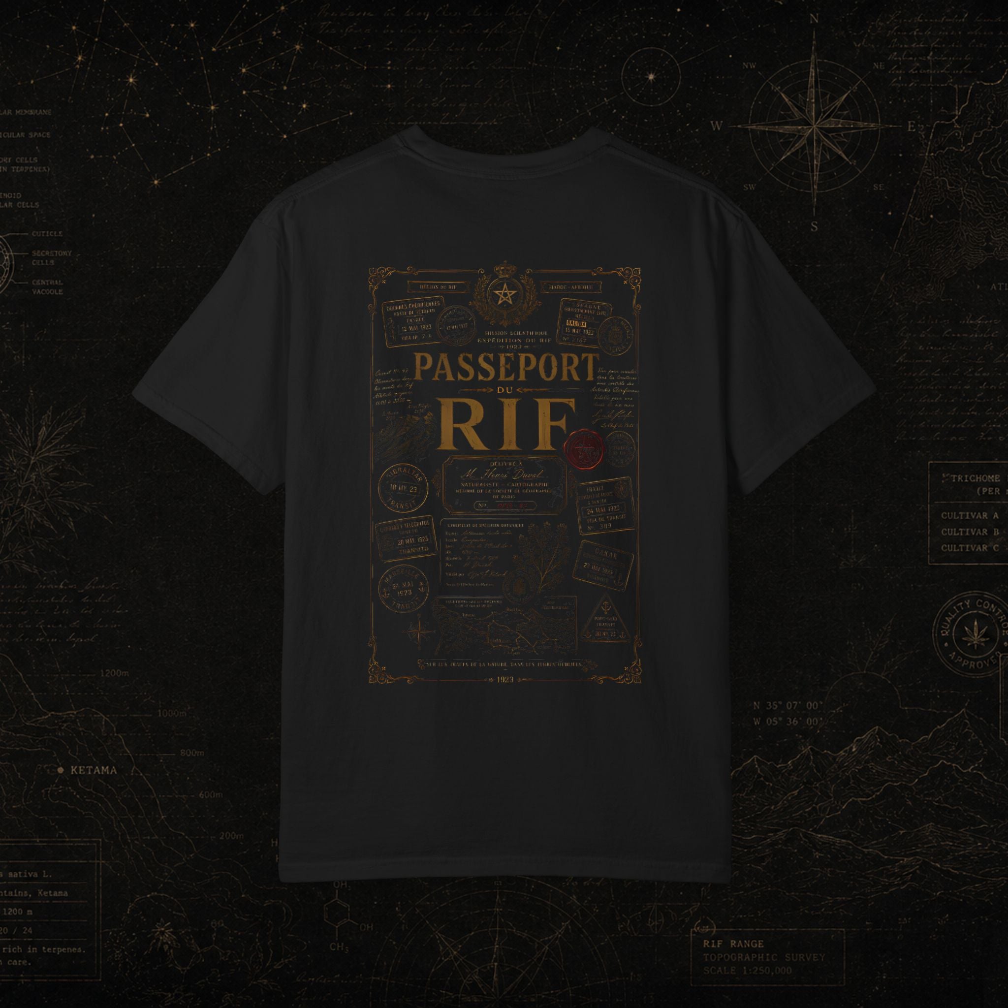 Passport RIF Graphic T-Shirt — Vintage Travel Pocket Print