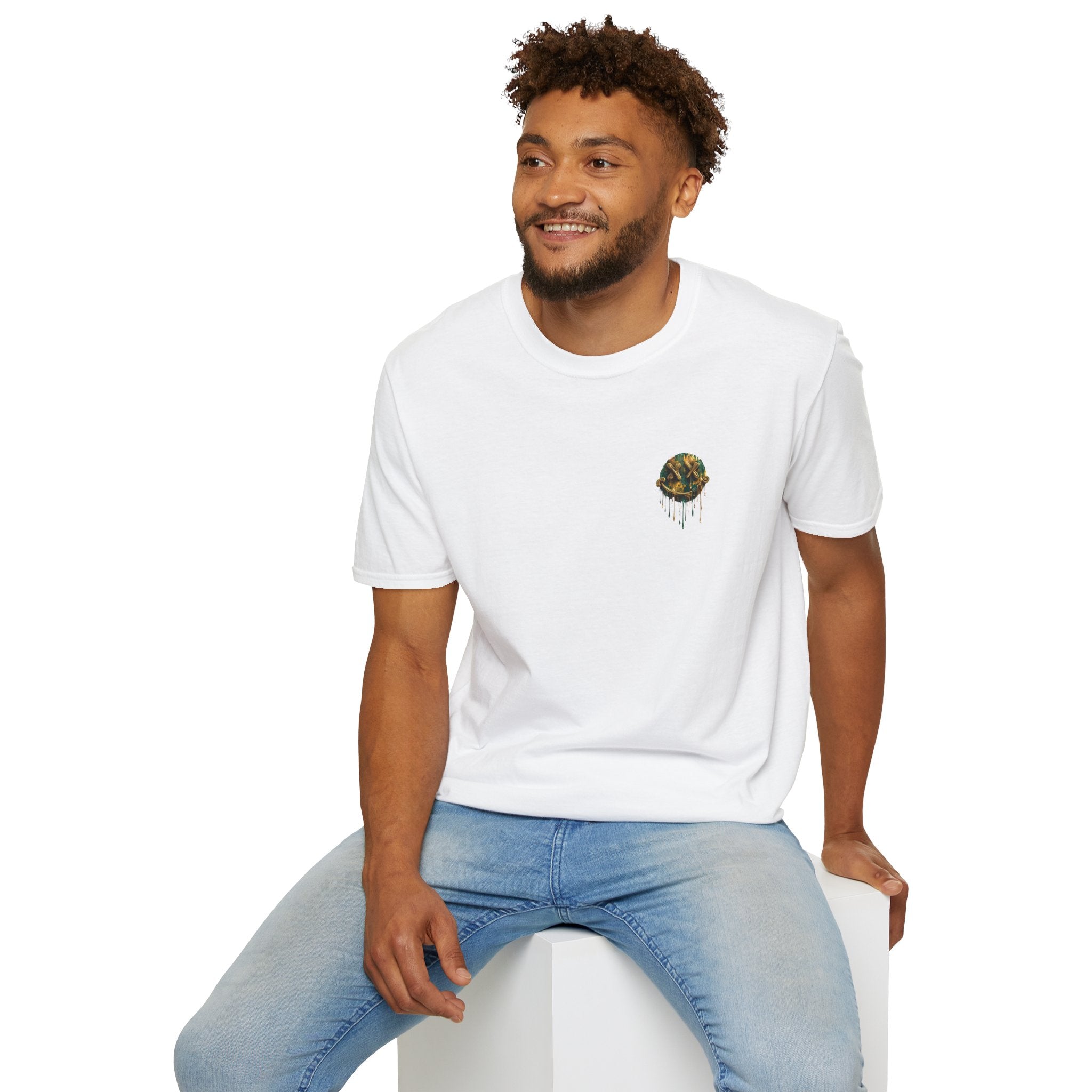 Mini Camo Drip T-Shirt — Small Chest Camouflage Graphic Tee