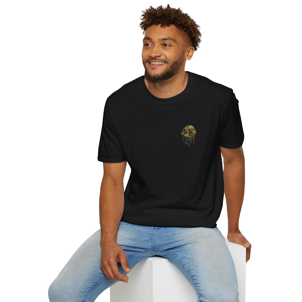 Mini Camo Drip T-Shirt — Small Chest Camouflage Graphic Tee